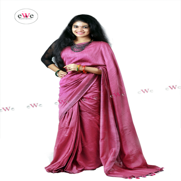 eWe - The Handloom Store+Khadi Plain Saree