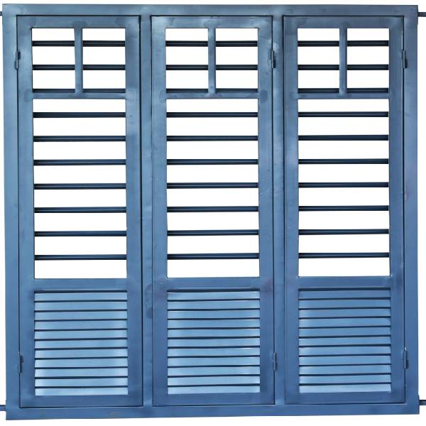 FW3(4×2.5) Triple Panel French Window With Louvers With Design